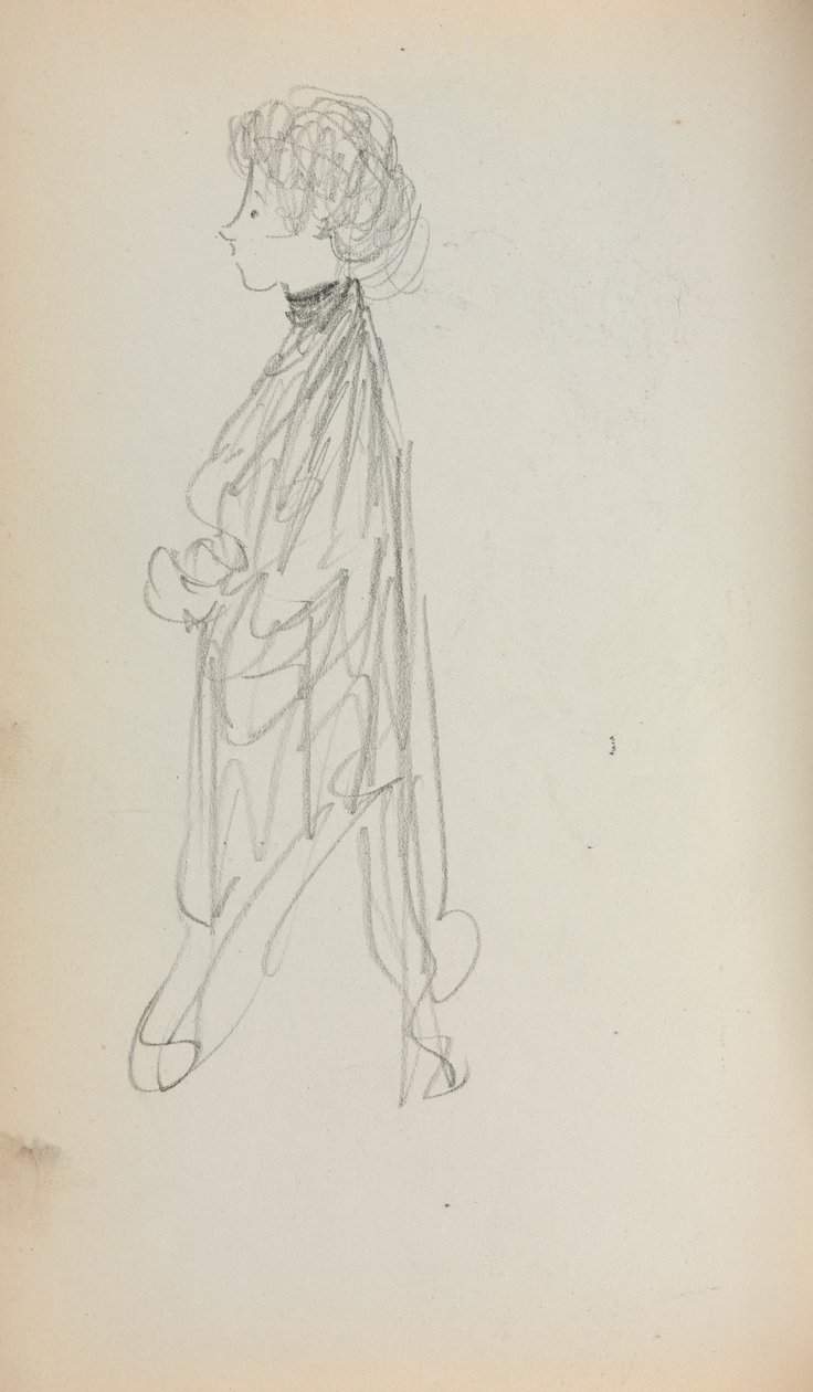 Cuaderno italiano: Mujer de pie de perfil, página 51, 1898-1899 de Maurice Brazil Prendergast