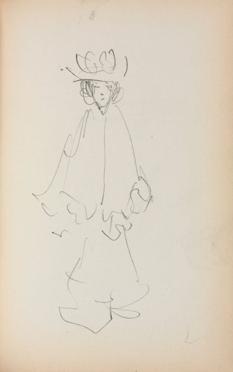 Cuaderno de Bocetos Italiano: Mujer de Pie página 147, 1898-1899 de Maurice Brazil Prendergast