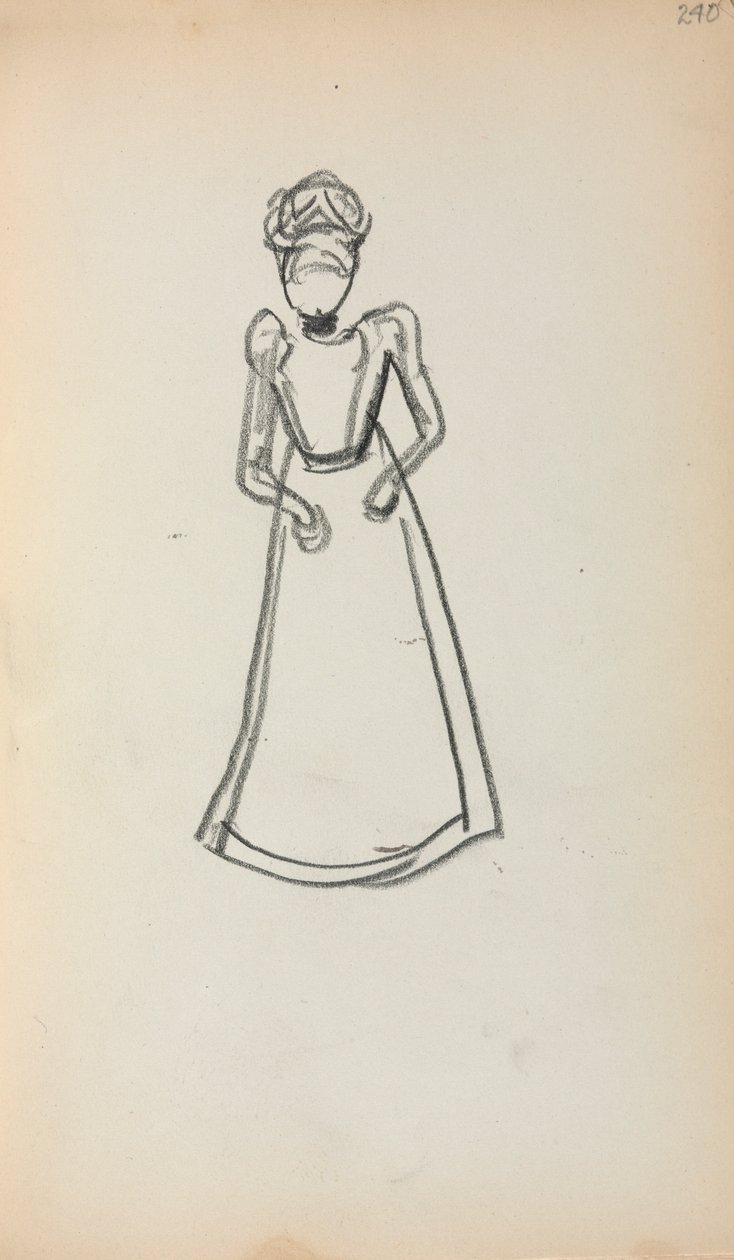 Cuaderno de Bocetos Italiano: Mujer de Pie página 240, 1898-1899 de Maurice Brazil Prendergast