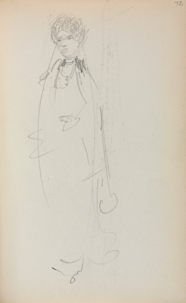 Cuaderno de Bocetos Italiano: Mujer de Pie, página 72 de Maurice Brazil Prendergast