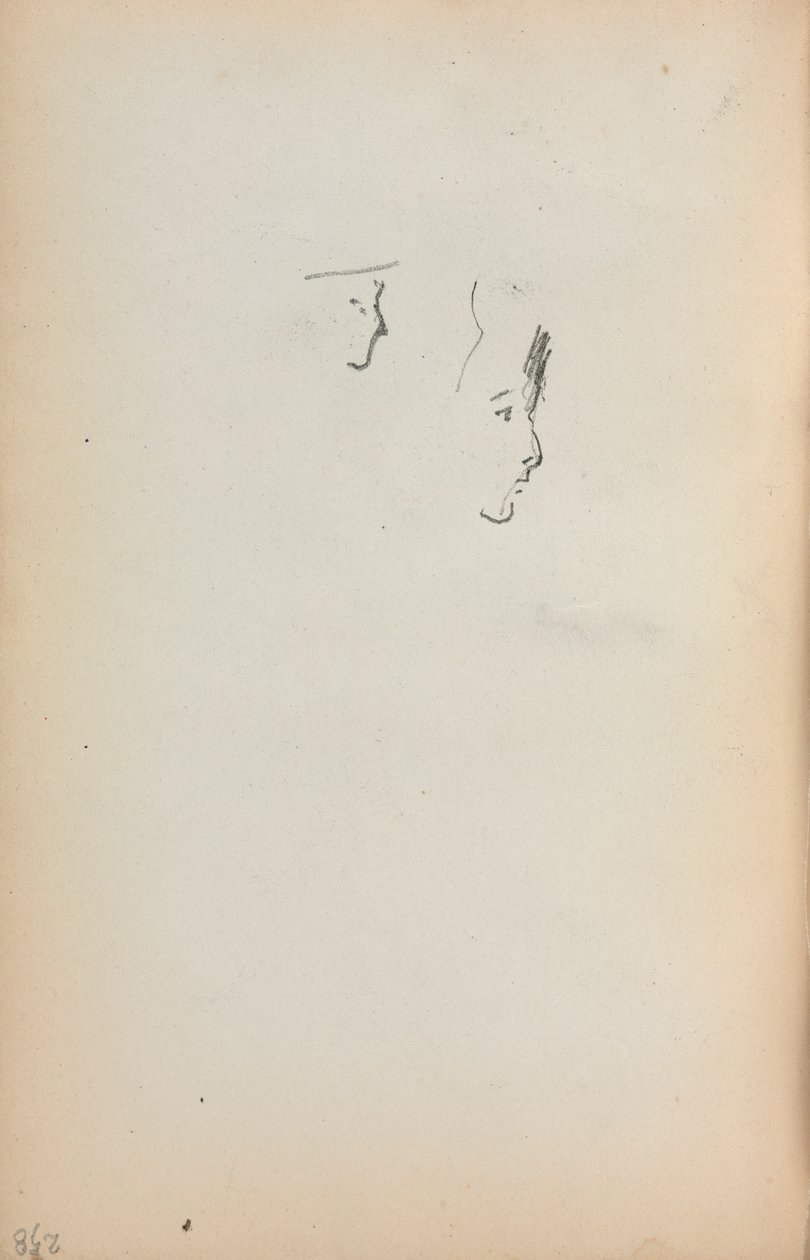 Cuaderno de bocetos italiano: Dos perfiles página 258, 1898-1899 de Maurice Brazil Prendergast