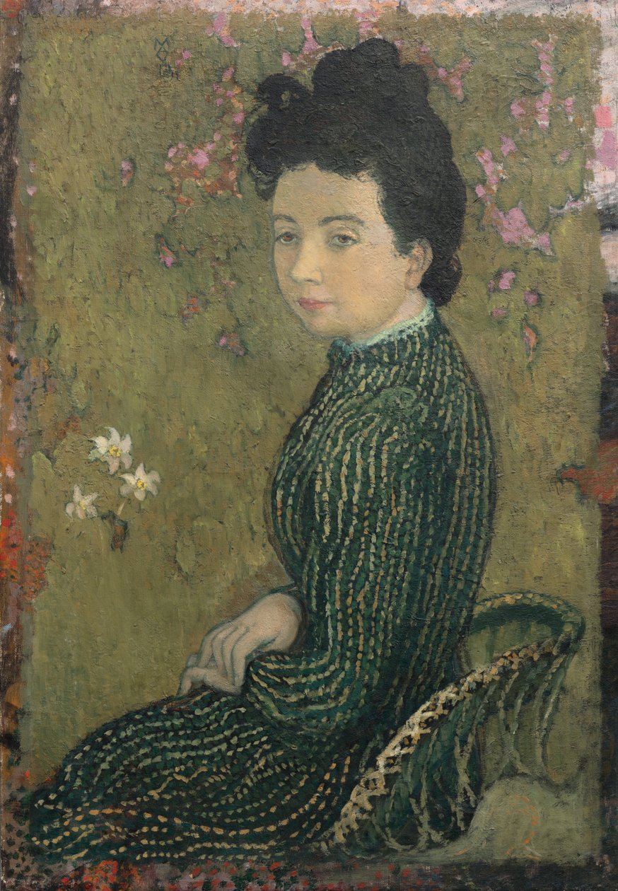 Eva Meurier con vestido verde de Maurice Denis