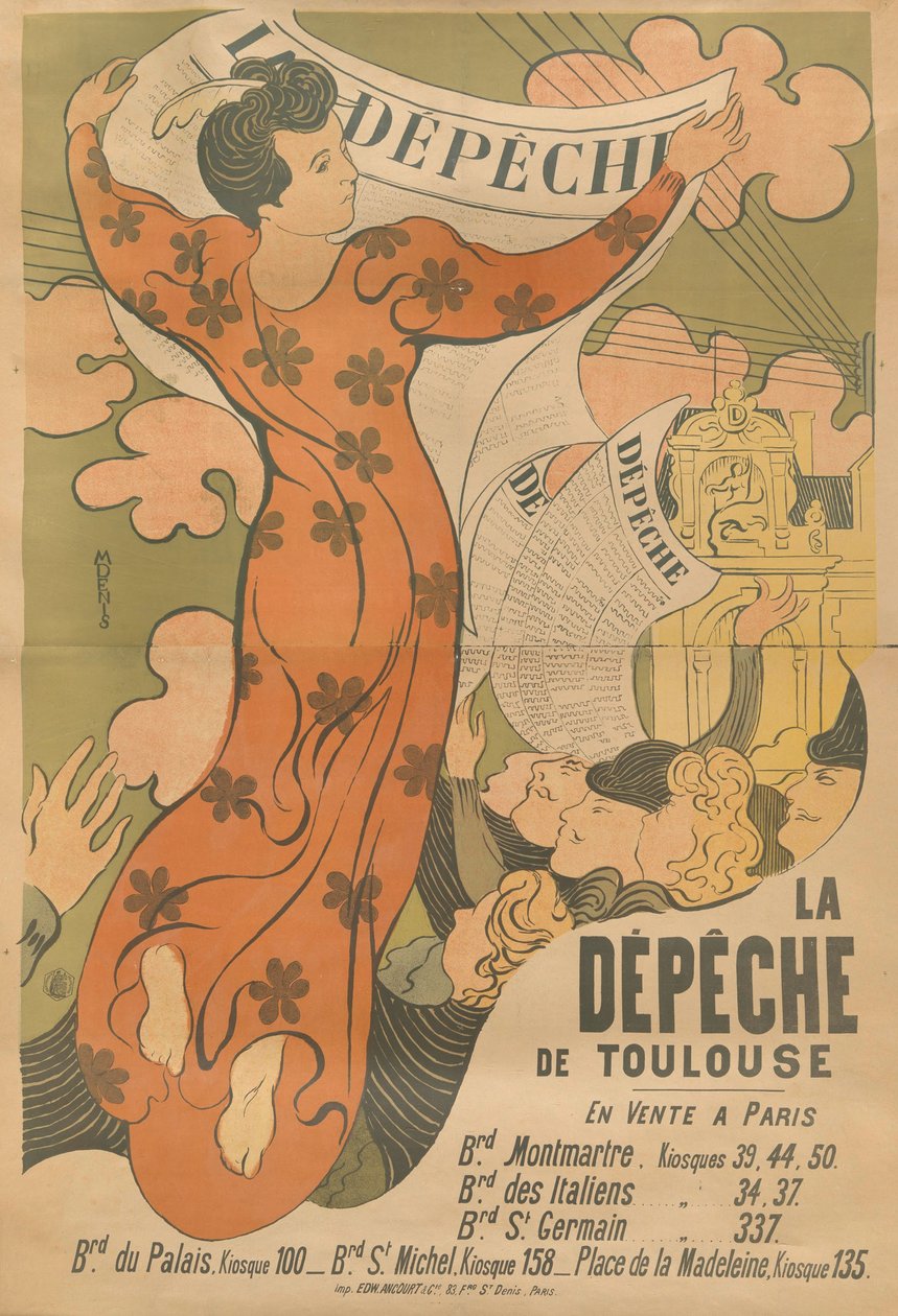 Cartel para el periódico La Dépêche de Toulouse, 1892 de Maurice Denis