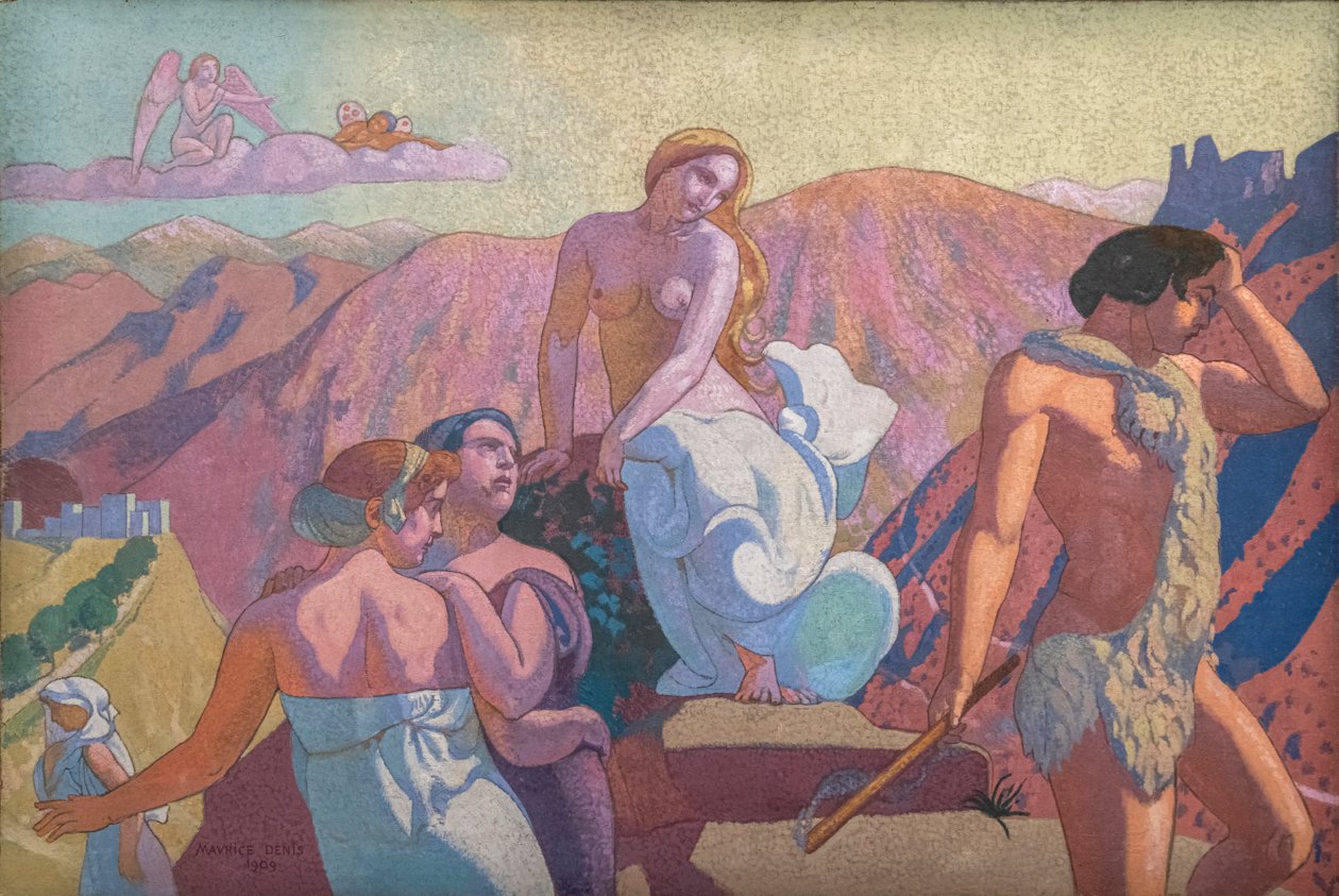 La historia de la psique, Panel VI. Los parientes de psique se despiden en la cima de una montaña de Maurice Denis