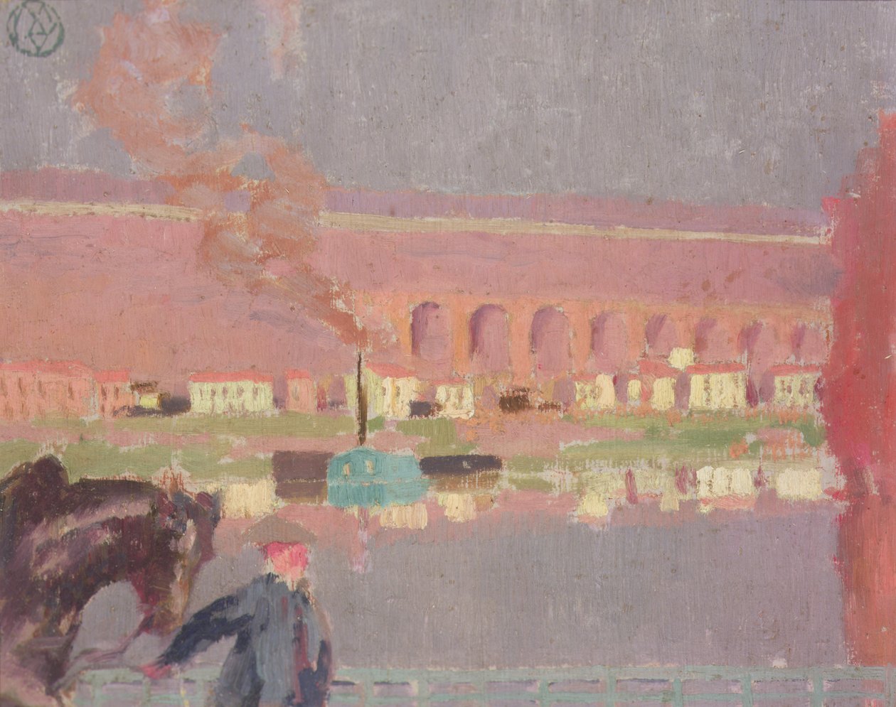 Viaducto de Pecq, visto desde el antiguo puente de Pecq, c.1898 (pintura) de Maurice Denis