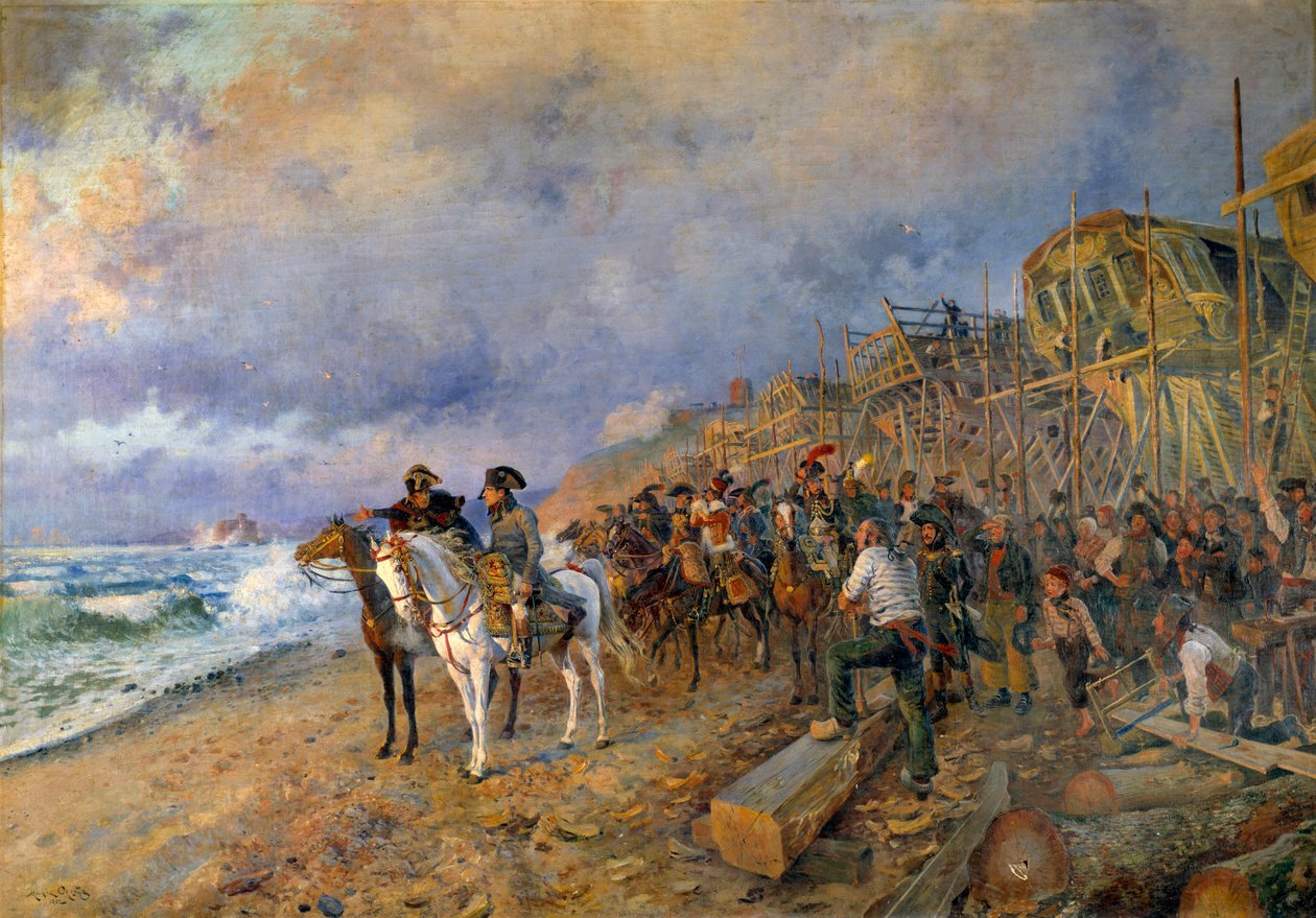 El Primer Cónsul Napoleón Bonaparte visita el arsenal de Boulogne de Maurice Henri Orange