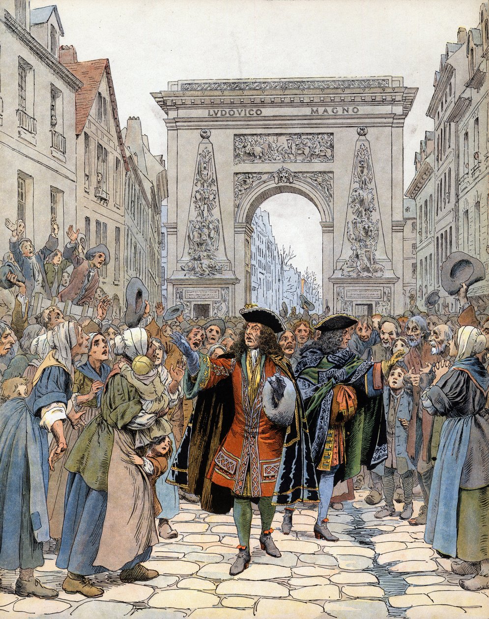 En la Puerta de Saint-Denis en París, el mariscal de Boufflers (Louis François de Boufflers) de Maurice Leloir
