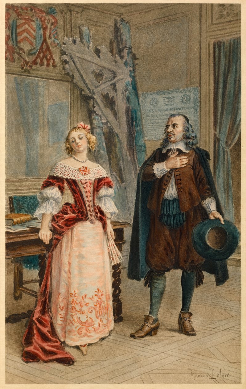 Corneille escribe Pulcherie (ilustración) de Maurice Leloir
