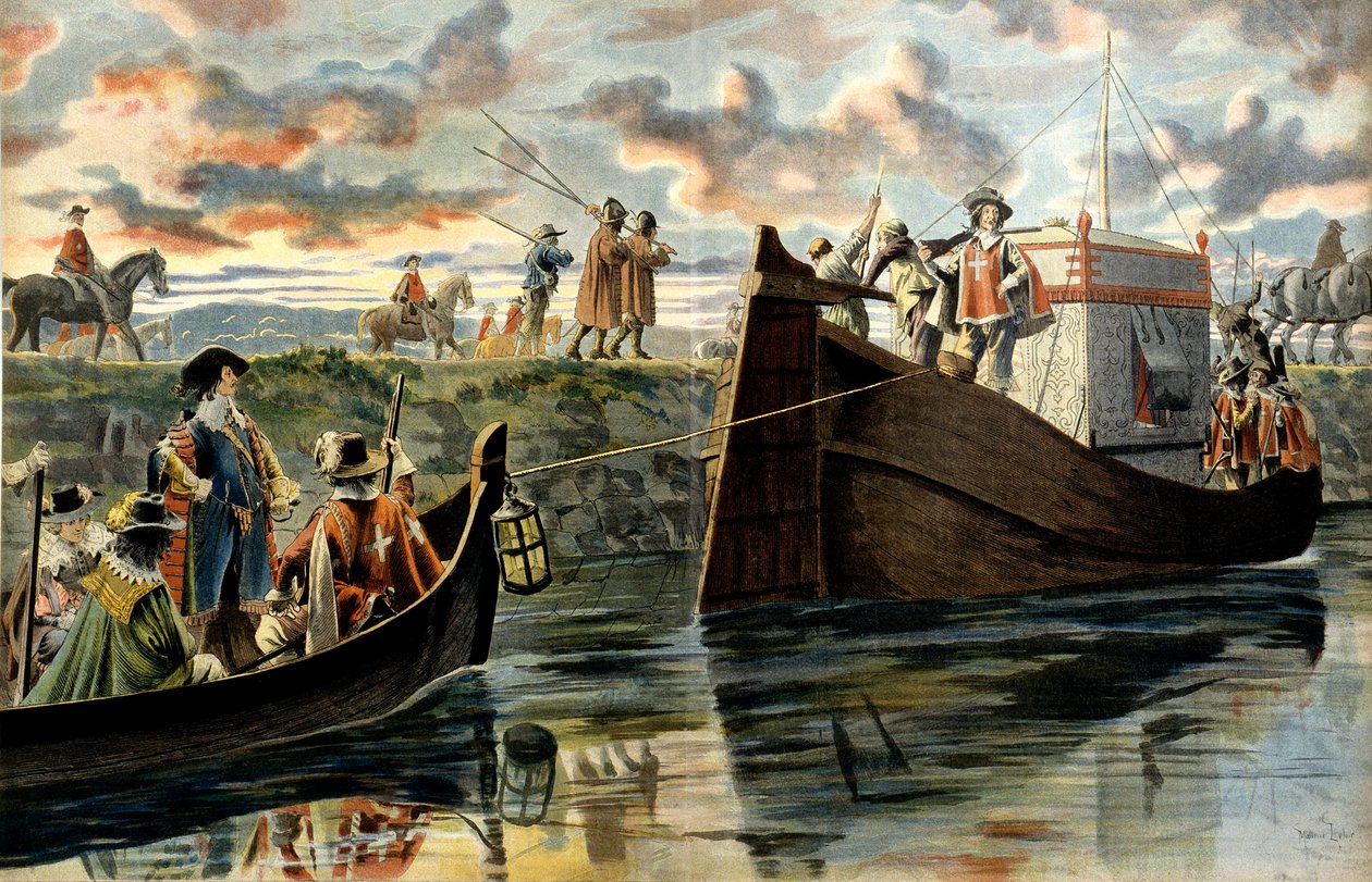 Historia de Francia: Armand Jean Du Plessis, Cardenal de Richelieu (1585-1642) sube el Ródano arrastrando detrás de su barco a Henri Coiffier de Ruze d