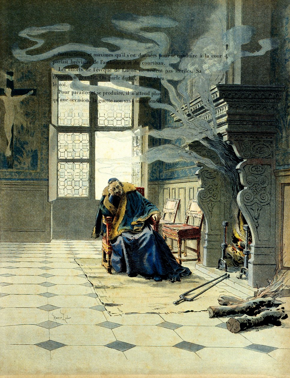 Historia de Francia: En el obispado de Luçon, quien se convirtió en Cardenal Richelieu (Armand Jean du Plessis) de Maurice Leloir