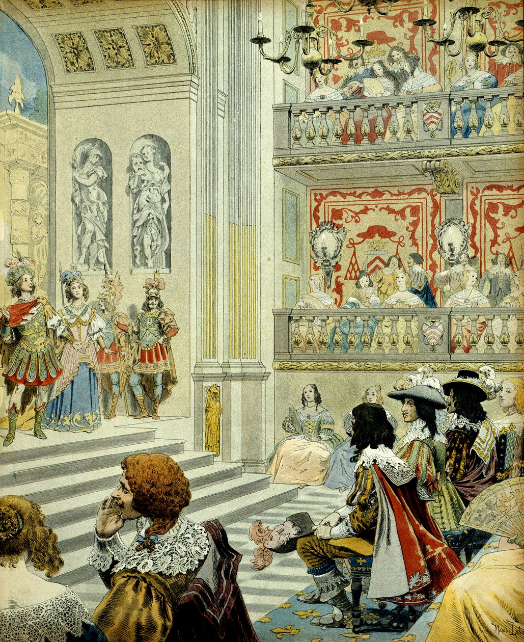 Historia de Francia: Representación en el teatro del palacio cardenalicio (ahora el palacio real) de la obra 