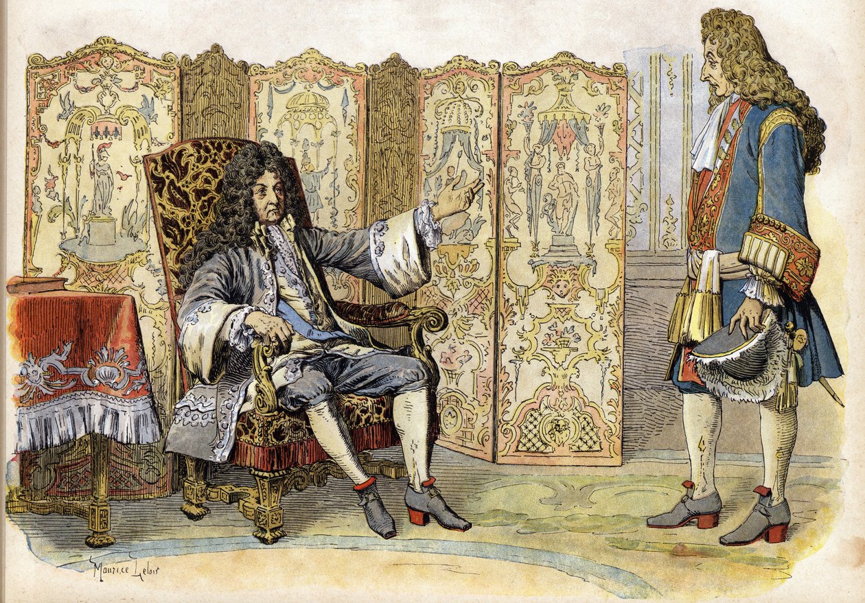 En 1712, Luis XIV llamado el Rey Sol (Rey Sol o Luis el Grande) de Maurice Leloir