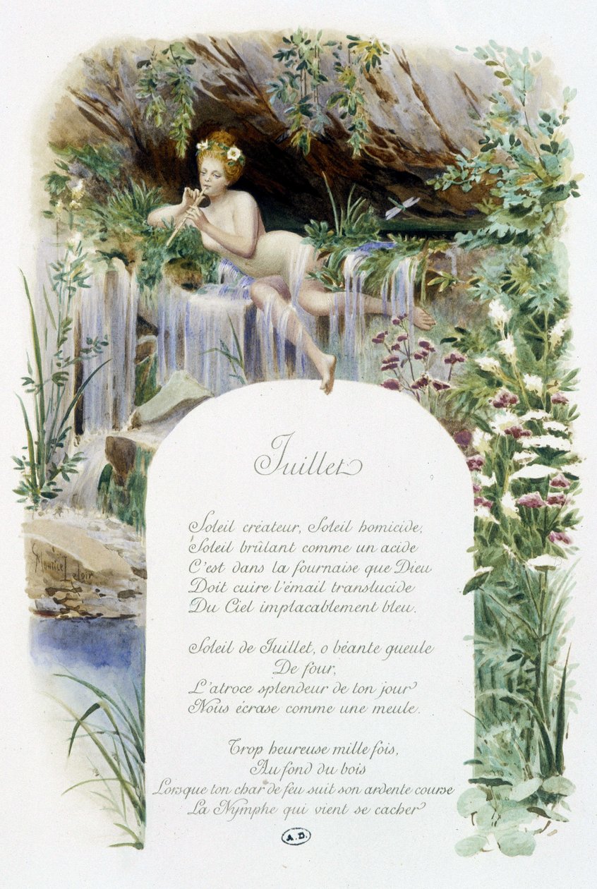 Julio “La Chanson du mois” por Jérôme Doucet, ilustración - Maurice Leloir, ed. Reims 1904. L. Michaud de Maurice Leloir