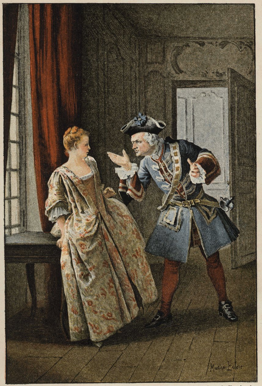Manon y su hermano - en “Historia de Manon Lescaut y del caballero Des Grieux” por el abate Prévost (1697-1763), escritor francés. Grabado según dibujos de Maurice Leloir (1885) de Maurice Leloir