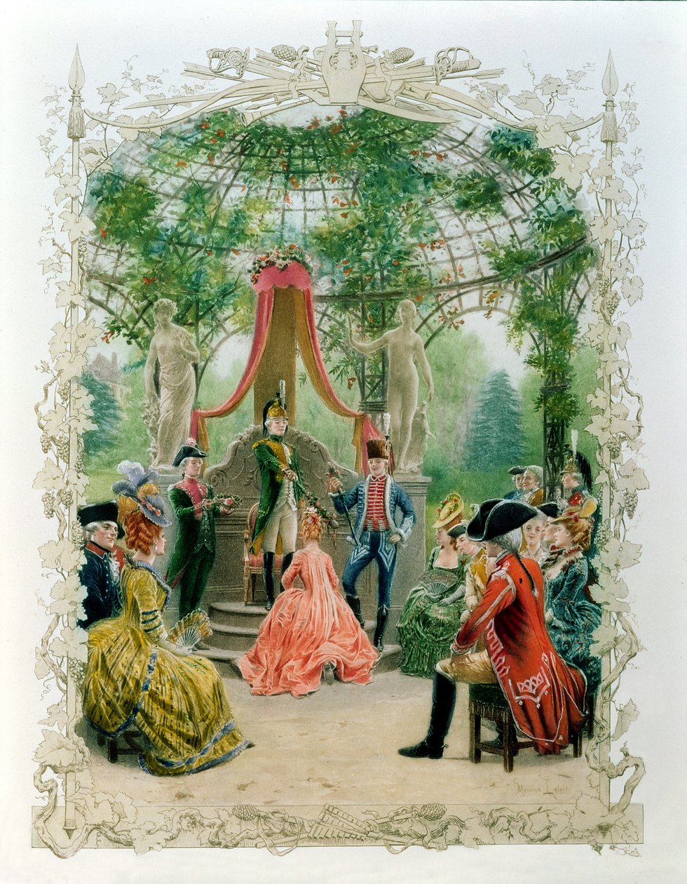 Ceremonia de iniciación masónica de una dama masona en c.1785, 1890 de Maurice Leloir
