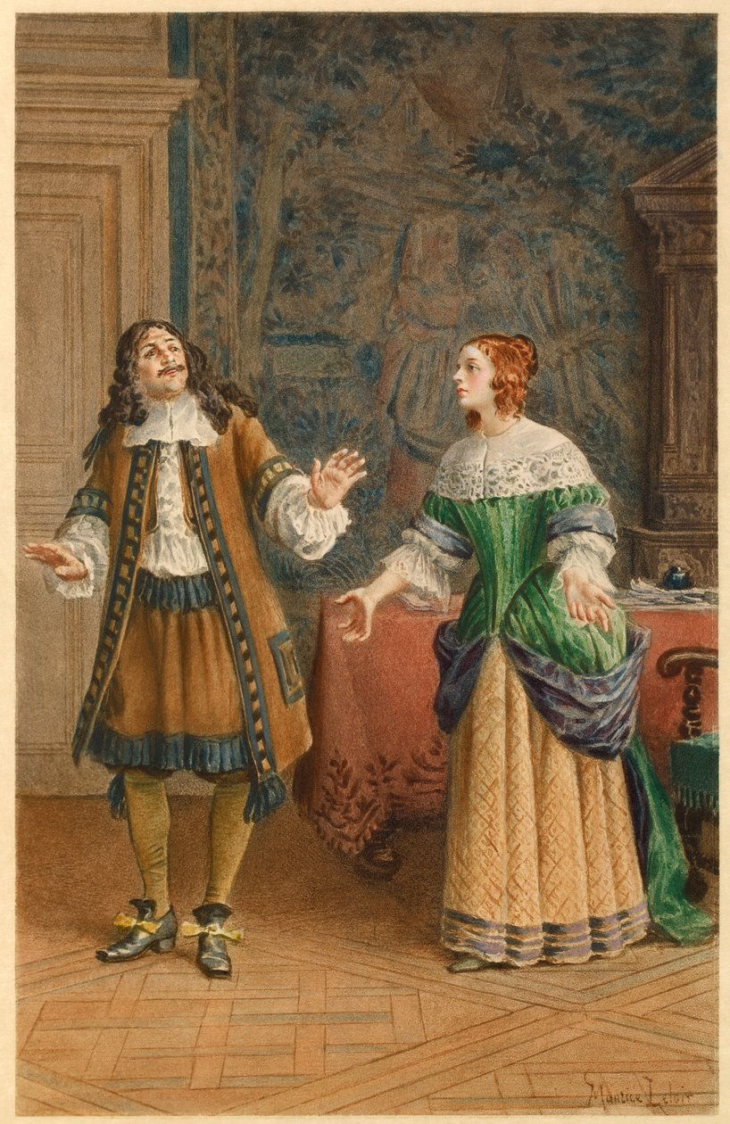 Moliere y Catherine de Brie (ilustración) de Maurice Leloir
