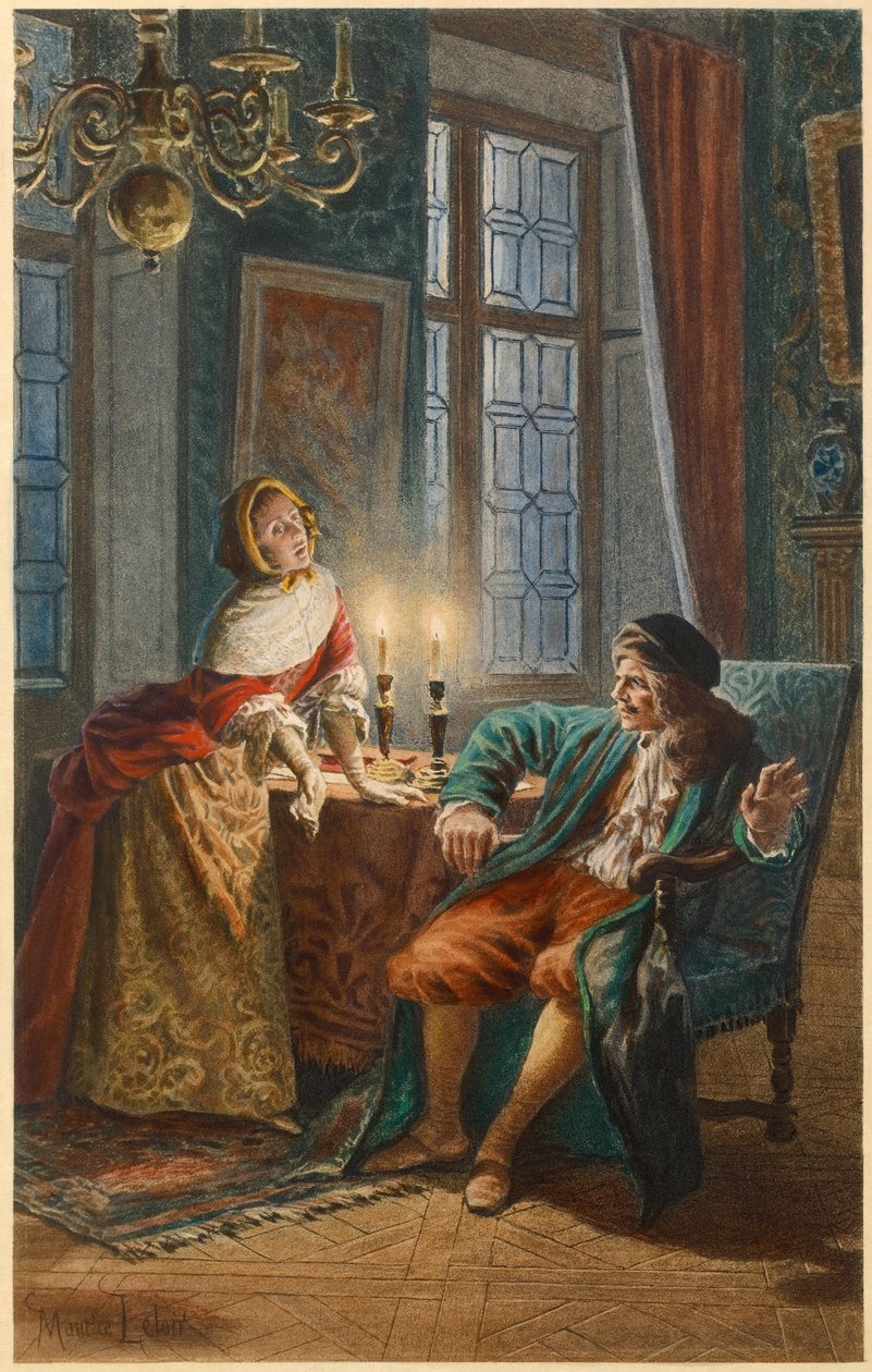 Moliere y Madeleine Bejart (ilustración) de Maurice Leloir