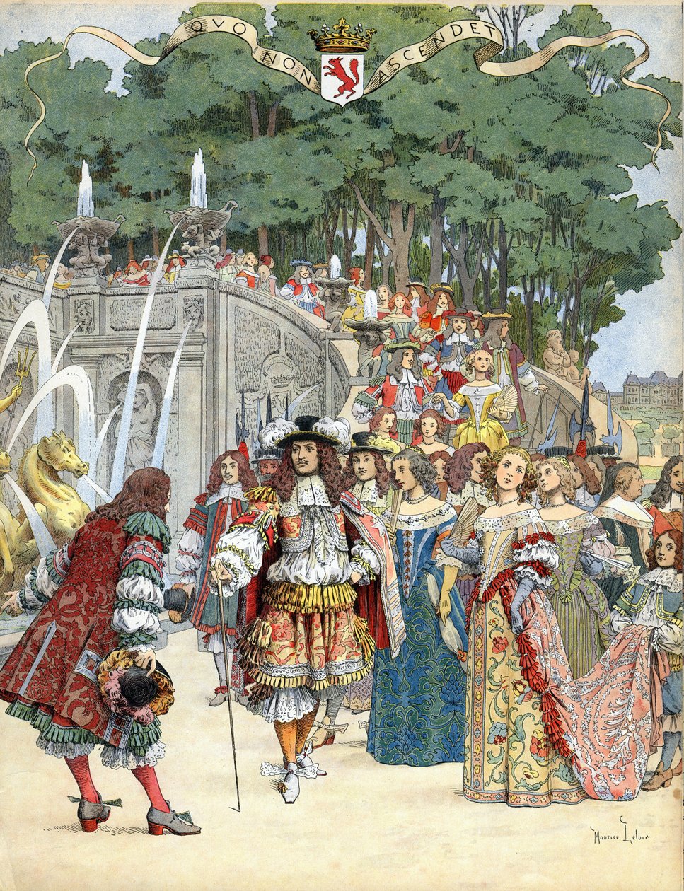 Nicolas Fouquet recibiendo al rey inglés Luis XIV en su castillo de Vaux Le Vicomte, Francia, 17 de agosto de Maurice Leloir