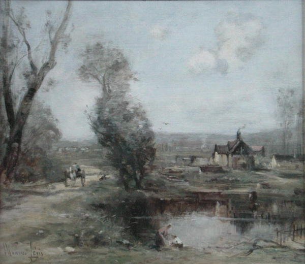 Un camino junto a un río en el norte de Francia de Maurice Levis
