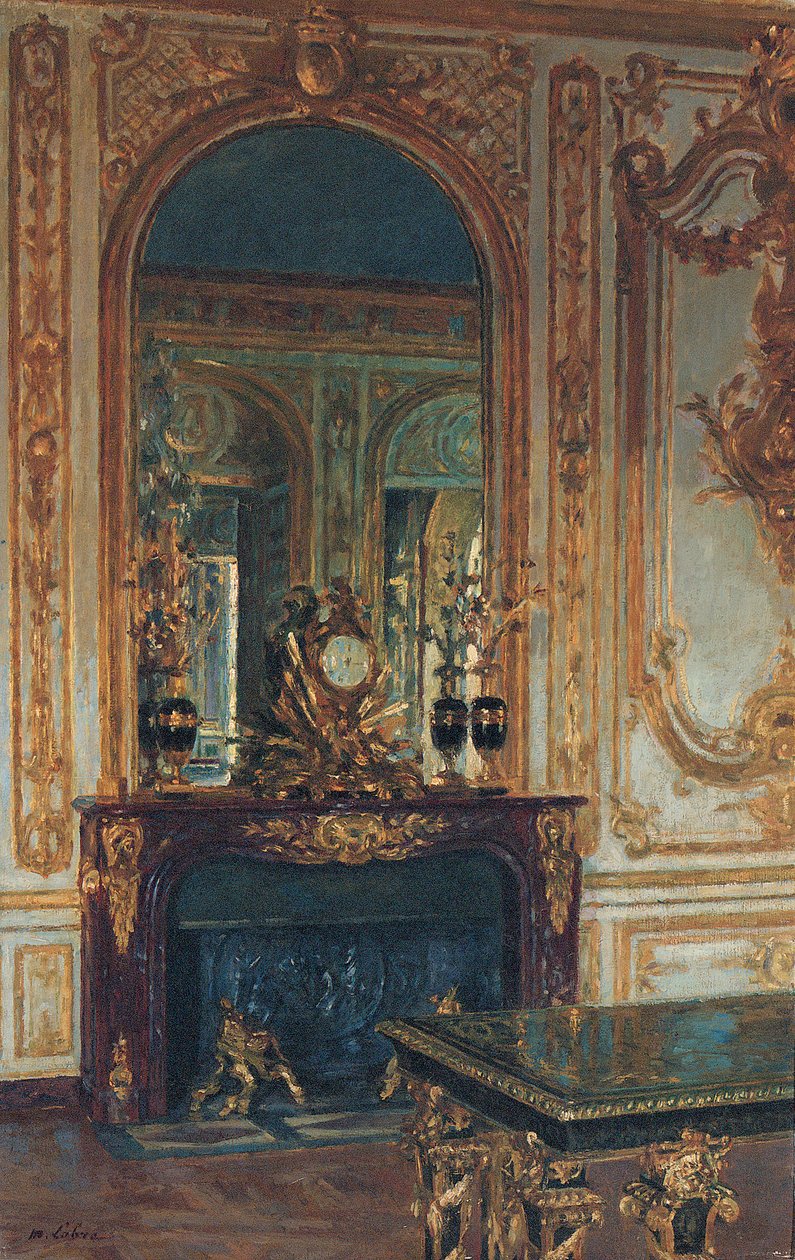 Vista interior de Versalles (óleo sobre lienzo) de Maurice Lobre