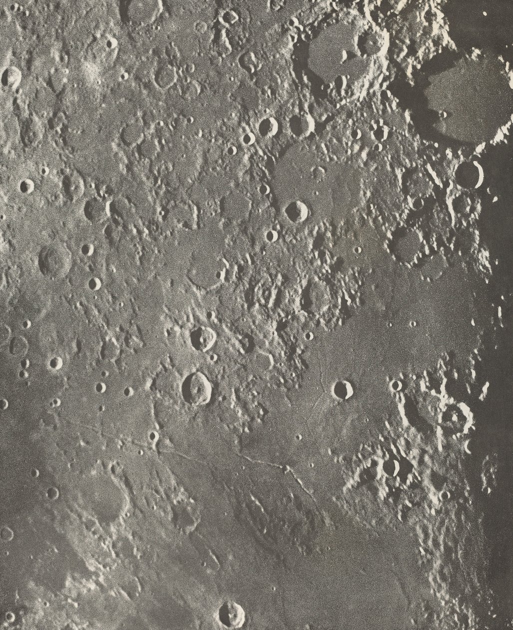 Fotografía lunar Albategnius - Triesnecker - Manilius, 1903 de Maurice Loewy