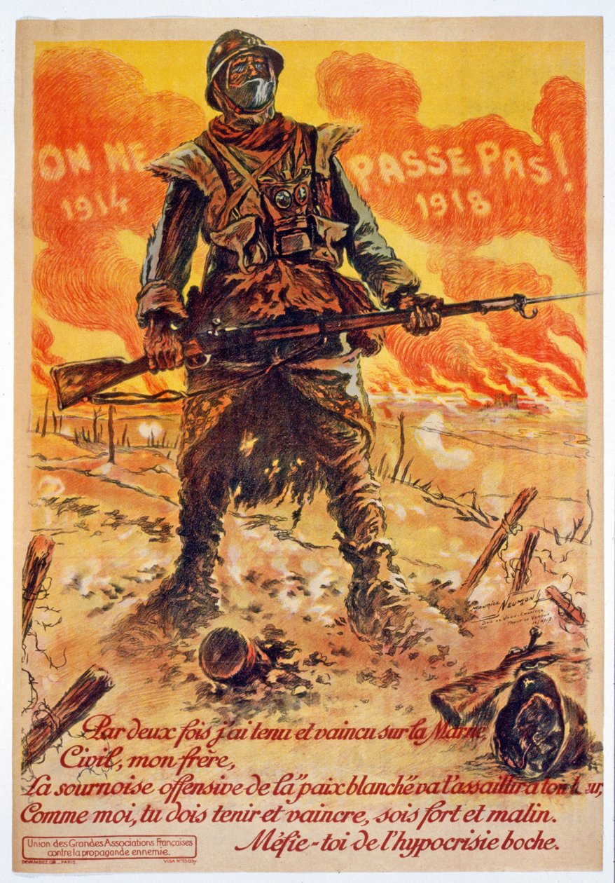 On ne passe pas, 1914-1918, impreso en París, c.1918 de Maurice Louis Henri Neumont