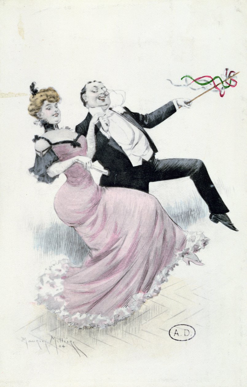 Joie de Vivre, tarjeta postal c.1900 (litografía en color) de Maurice Millière