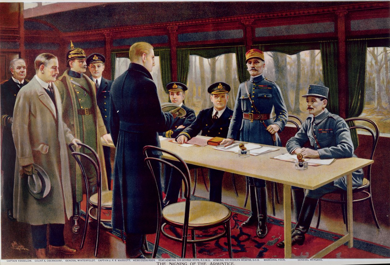 La firma del armisticio el 11 de noviembre de 1918 a las 5 de la mañana. de Maurice Pillard Verneuil
