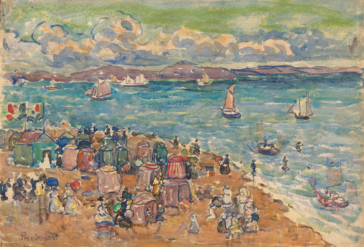 Escena de playa, Saint-Malo de Maurice Prendergast