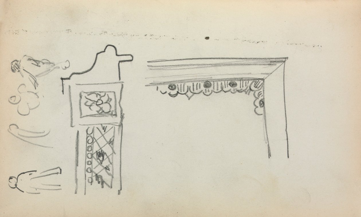 Cuaderno italiano de bocetos: Detalles y figuras arquitectónicas (página 199) de Maurice Prendergast