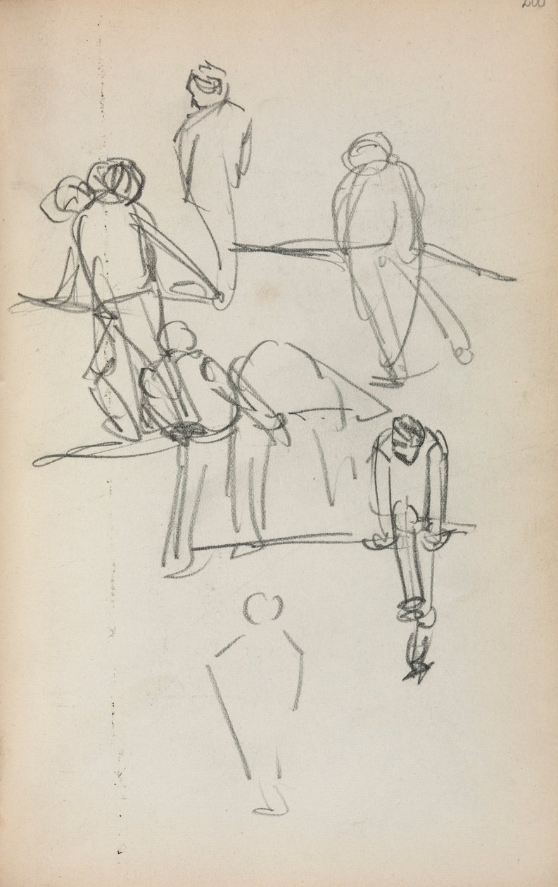 Cuaderno de bocetos italiano: Figuras (página 200) de Maurice Prendergast