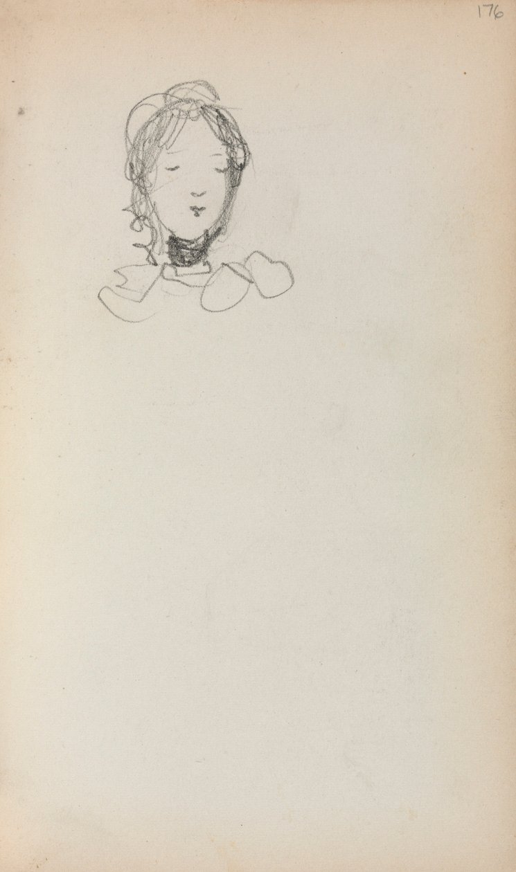 Cuaderno de bocetos italiano: Cabeza de niña (página 176) de Maurice Prendergast