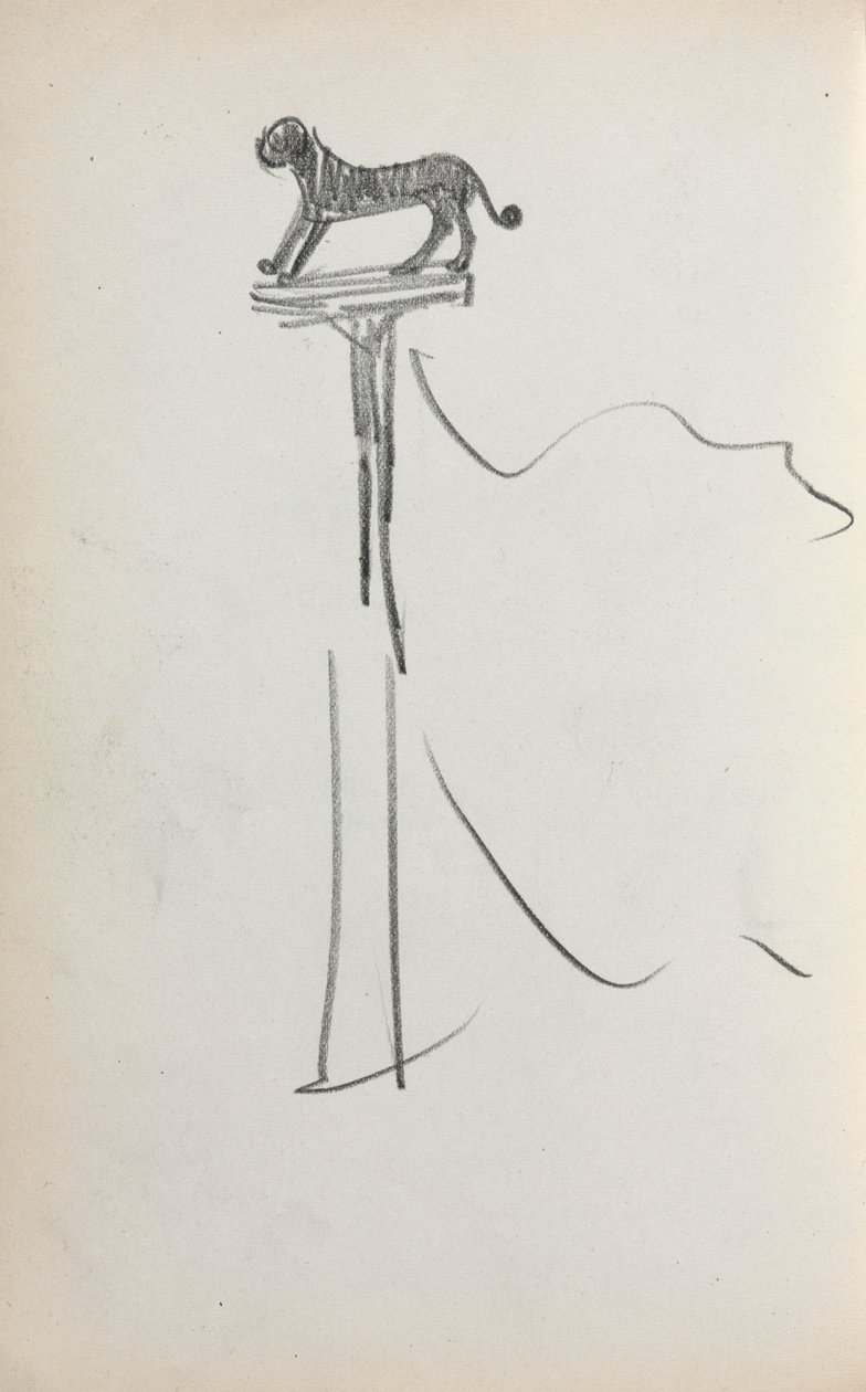 Cuaderno de bocetos italiano: León de San Marcos (página 39) de Maurice Prendergast