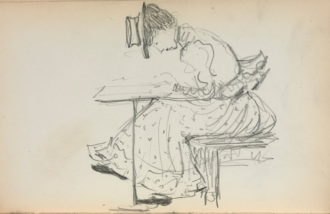 Cuaderno de bocetos italiano: Mujer sentada (página 107) de Maurice Prendergast