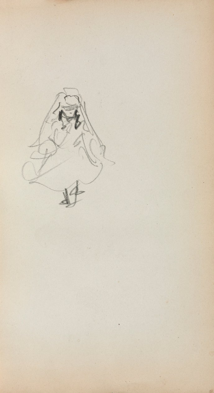 Cuaderno de bocetos italiano: Chica de pie (página 257) de Maurice Prendergast