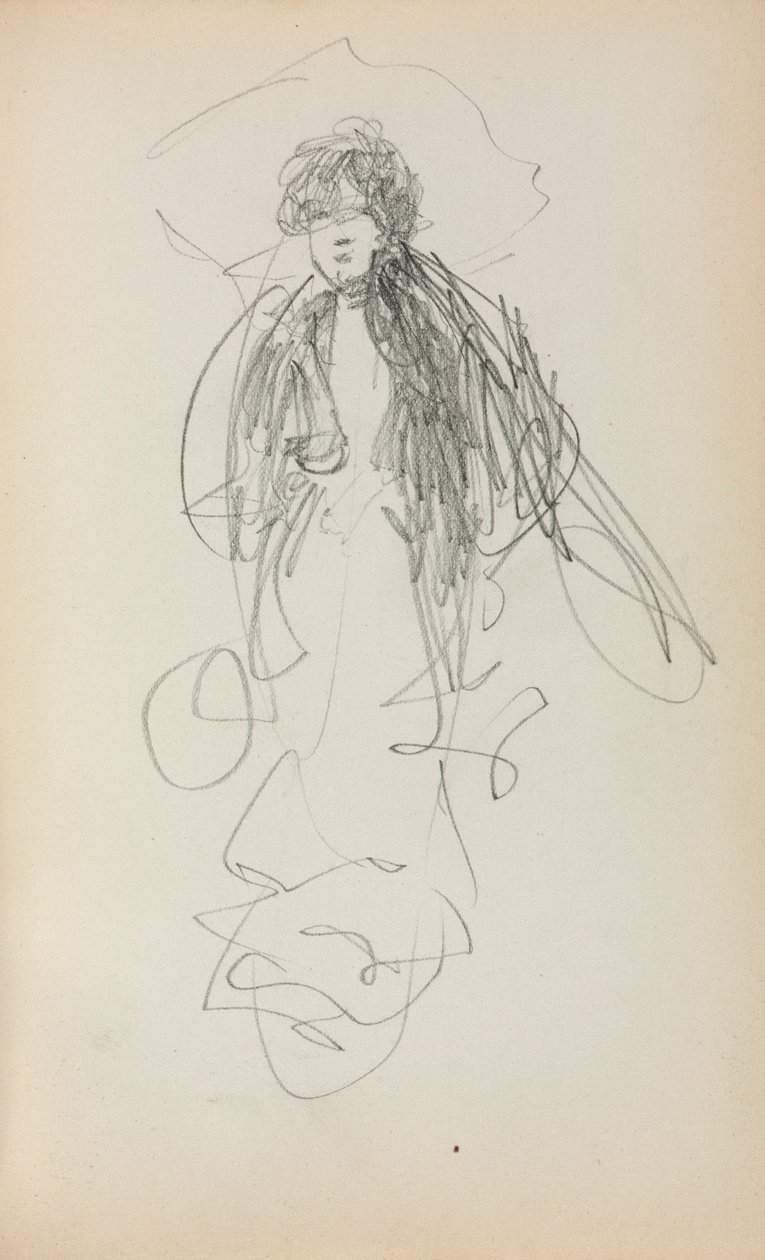 Cuaderno de bocetos italiano: Mujer de pie (página 219) de Maurice Prendergast