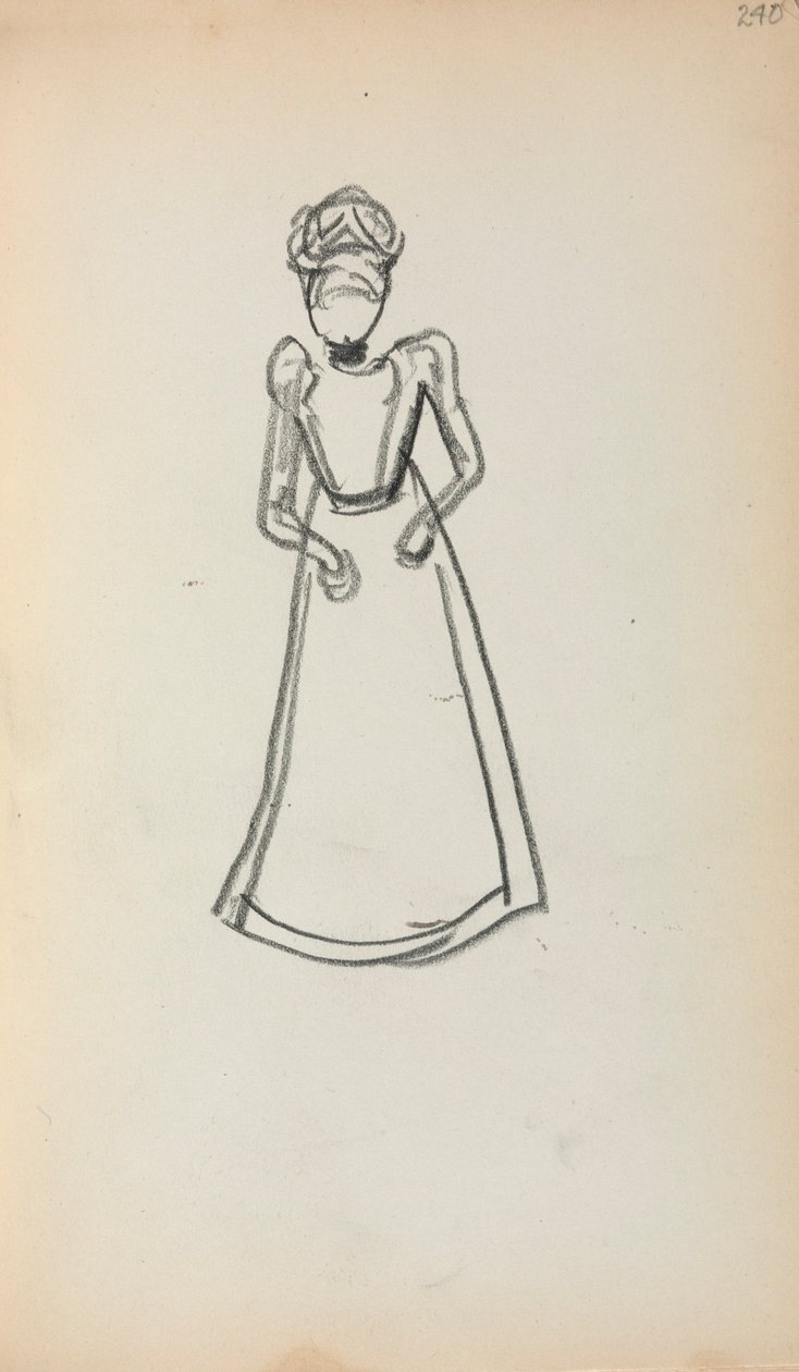 Cuaderno de bocetos italiano: Mujer de pie (página 240) de Maurice Prendergast