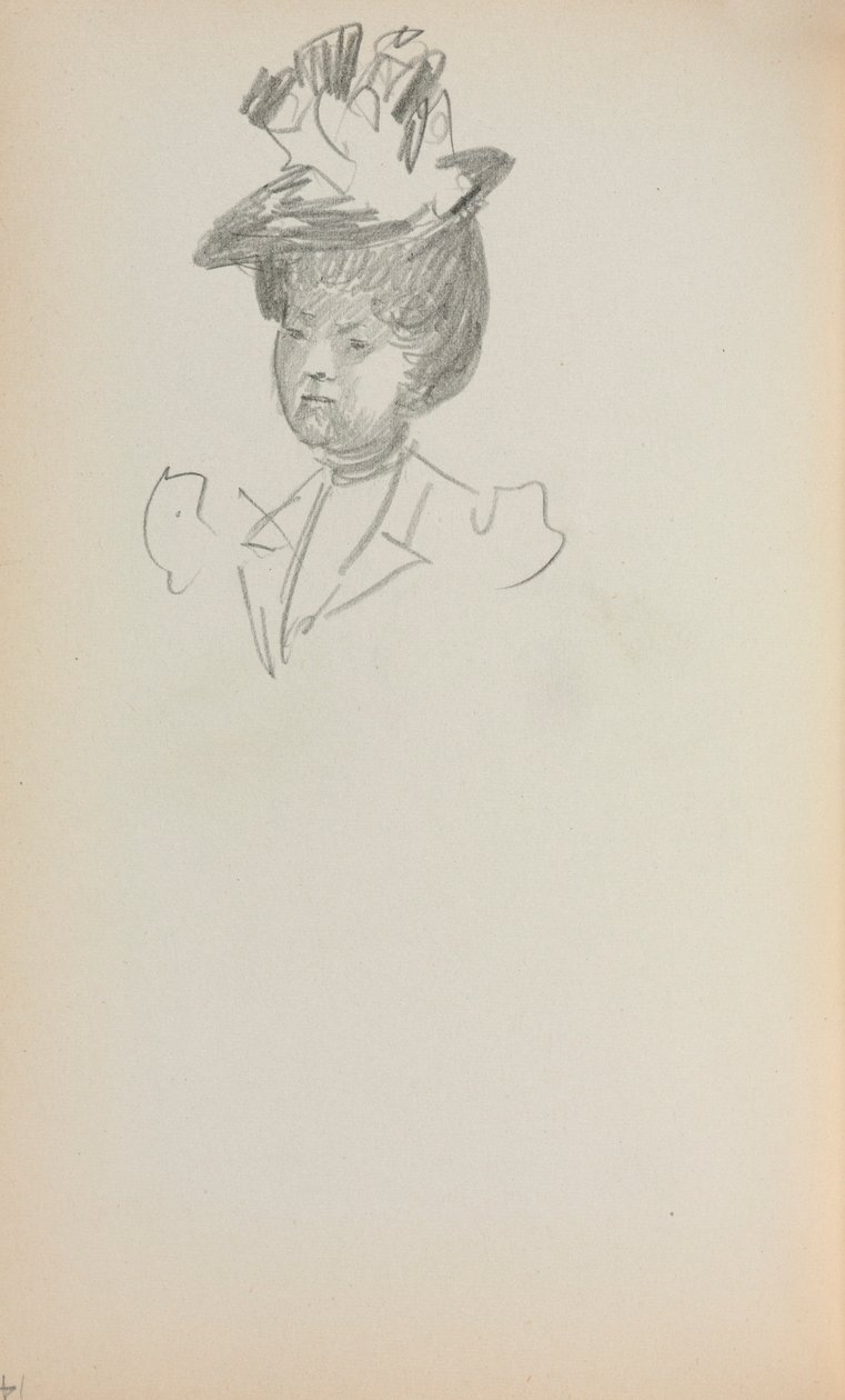 Cuaderno de dibujo italiano: Mujer, Busto (página 142) de Maurice Prendergast