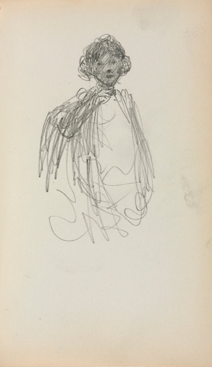 Cuaderno de bocetos italiano: Mujer, de cintura (página 217) de Maurice Prendergast