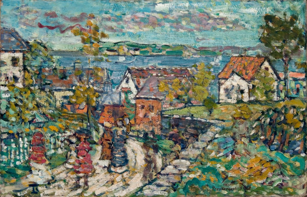 Paisaje (carretera y ciudad) de Maurice Prendergast