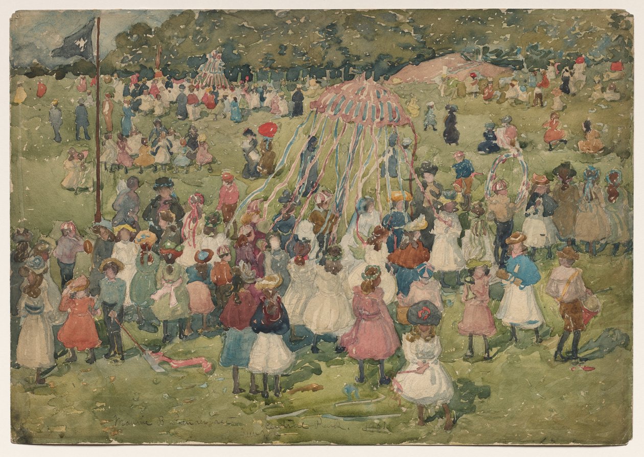 Día de mayo, Central Park de Maurice Brazil Prendergast