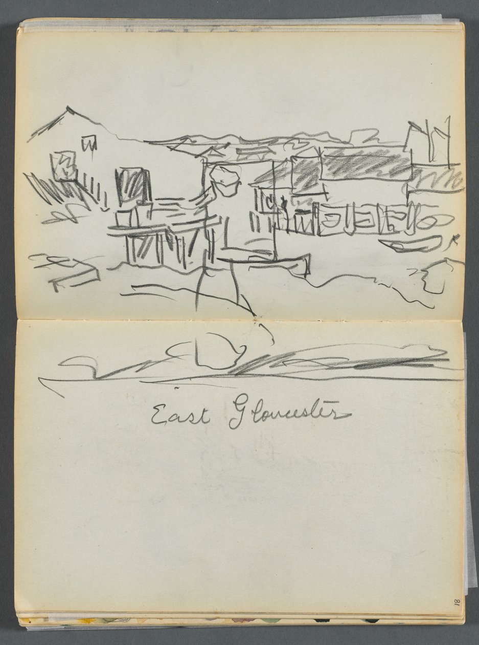 Sketchbook- The Granite Shore Hotel, Rockport, página 080 y 81: "East Gloucester" de Maurice Prendergast