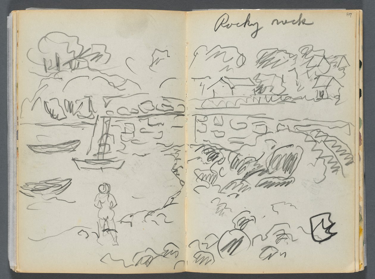 Sketchbook- The Granite Shore Hotel, Rockport, página 088 y 89: "Rocky Neck" de Maurice Prendergast