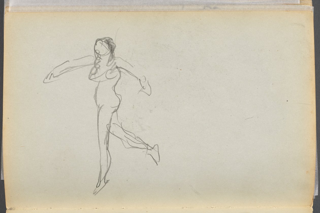 Libro de bocetos- The Granite Shore Hotel, Rockport, página 170: Desnudo femenino de Maurice Prendergast