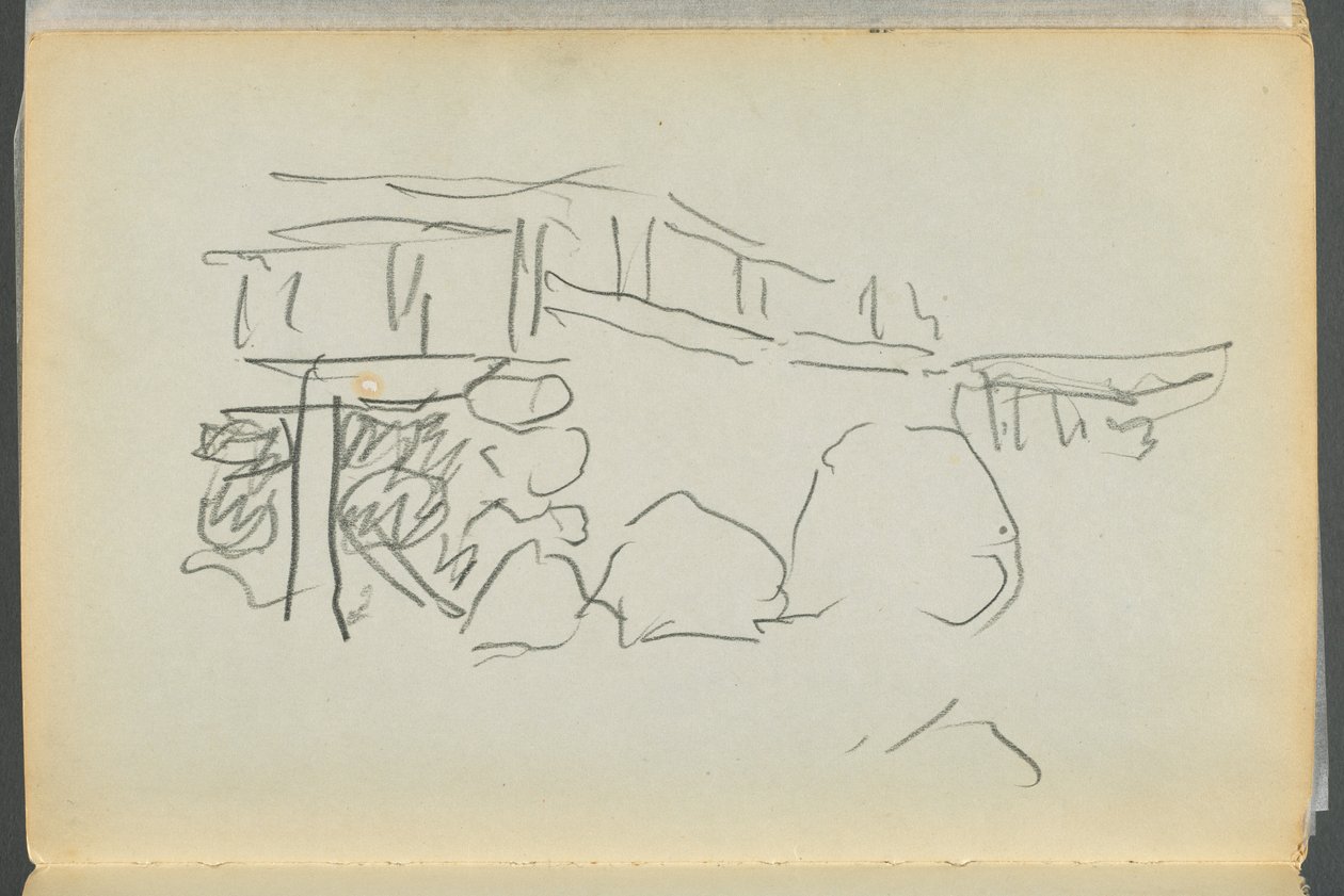 Libro de bocetos- The Granite Shore Hotel, Rockport, página 178: Valla de Maurice Prendergast