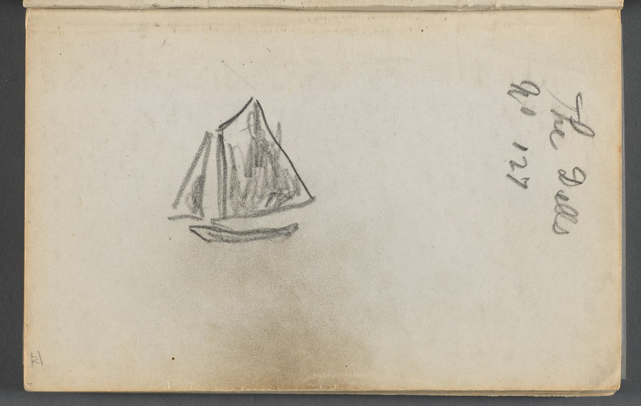 Cuaderno de bocetos, The Dells, N° 127, página 001:Velero "The Dells" de Maurice Prendergast