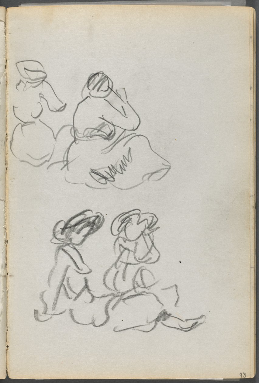 Cuaderno de bocetos, The Dells, N° 127, página 093: Figuras sentadas de Maurice Prendergast