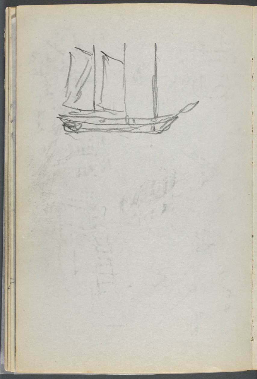 Cuaderno de bocetos, The Dells, N° 127, página 106: Velero de Maurice Prendergast
