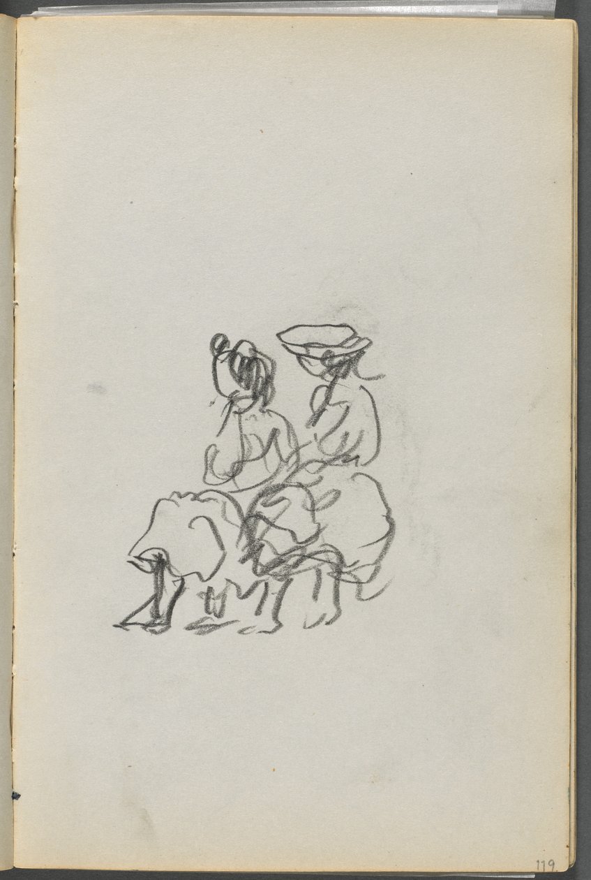 Cuaderno de bocetos, The Dells, N° 127, página 119: Dos figuras sentadas de Maurice Prendergast