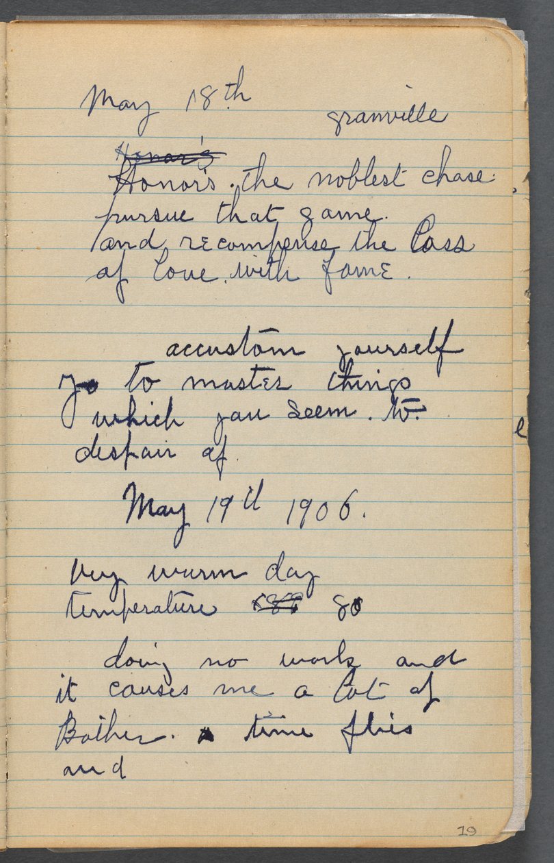 Cuaderno de bocetos, página 019: Notas de Maurice Prendergast